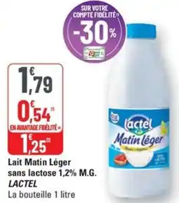 G20 LACTEL Lait matin léger sans lactose 1,2% m.g. offre