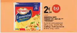 E.Leclerc Express PRÉSIDENT Emmental râpé fondant 29% mat. gr offre