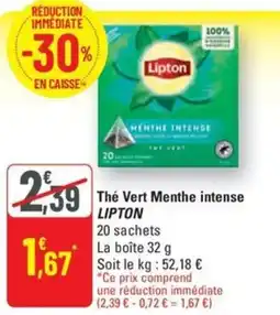 G20 The Vert Menthe intense LIPTON offre