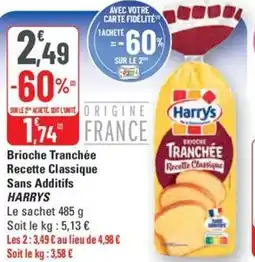 G20 HARRYS Brioche Tranchée Recette Classique Sans Additifs offre