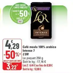 G20 L'OR Café moulu 100% arabica Intense 7 offre