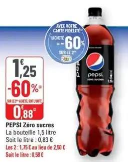 G20 PEPSI Zéro sucres offre