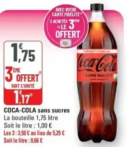 G20 COCA-COLA sans sucres offre