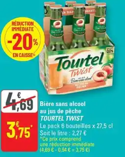 G20 TOURTEL TWIST Bière sans alcool au jus de pêche offre