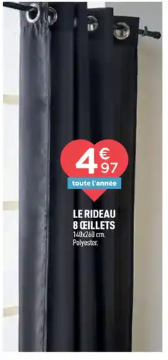 Centrakor Le rideau 8 œeillets 140x260 cm offre