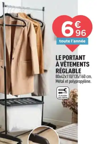 Centrakor Le portant à vêtements réglable offre