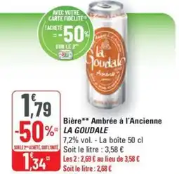G20 LA GOUDALE Bière Ambrée à l'Ancienne offre