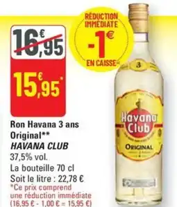 G20 HAVANA CLUB Ron Havana 3 ans Original offre