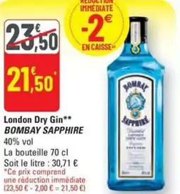 G20 BOMBAY SAPPHIRE London Dry Gin offre