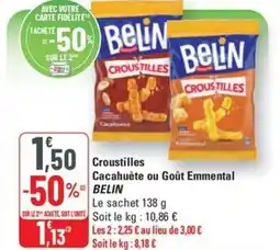 G20 BELIN Croustilles Cacahuète ou Goût Emmental offre