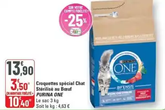 G20 PURINA ONE Croquettes spécial Chat Stérilisé au Bœuf offre