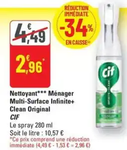G20 CIF Nettoyant ménager multi-surface infinite+ clean original offre