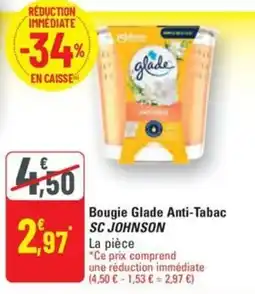 G20 SC JOHNSON Bougie Glade Anti-Tabac offre