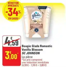 G20 SC JOHNSON Bougie Glade Romantic Vanilla Blossom offre