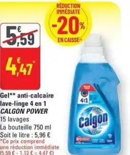 G20 CALGON POWE Gel anti-calcaire lave-linge 4 en 1 offre