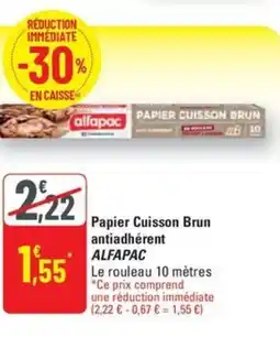G20 ALFAPAC Papier Cuisson Brun antiadhérent offre