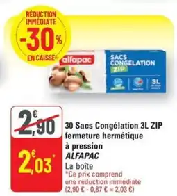G20 ALFAPAC 30 Sacs Congélation 3L ZIP fermeture hermétique à pression offre