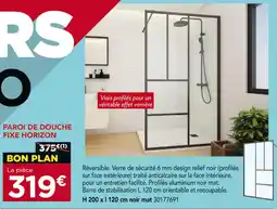 Gedimat Paroi de douche fixe Horizon offre
