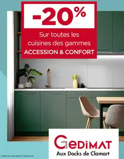 Gedimat Gedimat -20% sur toutes les cuisines des gammes ACCESSION & CONFORT offre