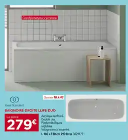 Gedimat BAIGNOIRE DROITE LLIFE DUO offre