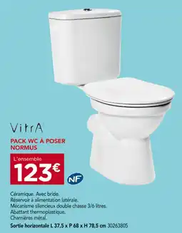 Gedimat VITRA Pack wc à poser normus offre
