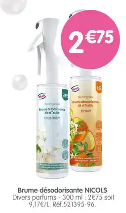 b&m NICOLS Brume désodorisante offre