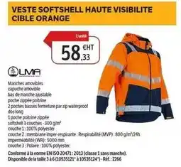 DomPro Orange - veste softshell haute visibilite cible offre