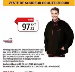 DomPro Ferm - veste de soudeur croute de cuir offre