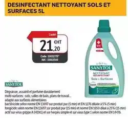 DomPro Sanytol - desinfectant nettoyant sols et surfaces 5l offre