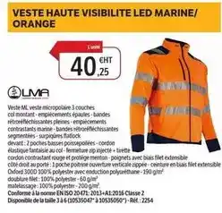 DomPro Orange - veste haute visibilite led marine offre