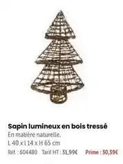 Retif Prime - sapin lumineux en bois tressé offre