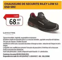 DomPro Lemaitre - chaussure de securite riley low s3 esd src offre