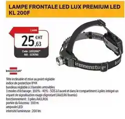 DomPro Bra - lampe frontale led lux premium led kl 200f offre