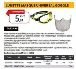 DomPro Safety - lunette masque universal goggle offre