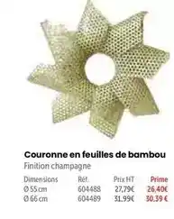 Retif Prime - couronne en feuilles de bambou offre