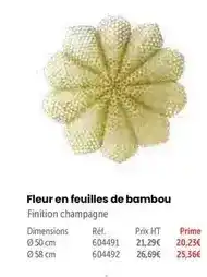 Retif Prime - fleur en feuilles de bambou offre
