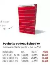 Retif Prime - pochette cadeau éclat d'or offre