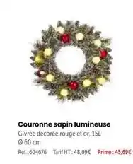 Retif Prime - couronne sapin lumineuse offre