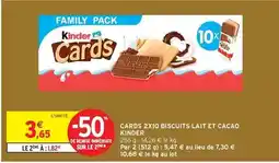 Intermarché Kinder - cards 2x10 biscuits lait et cacao offre