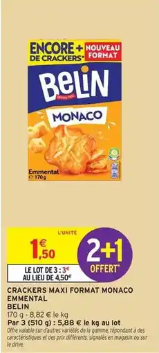 Intermarché Belin - crackers maxi format monaco emmental offre
