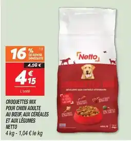 Netto Mix - croquettes pour chien adulte au bœuf, aux céréales et au légumes offre