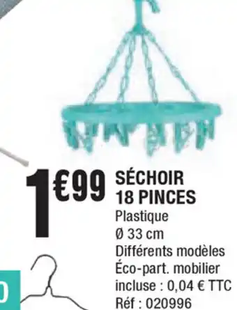 La Foir'Fouille Séchoir 18 pinches offre