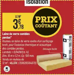 Bricorama Laine de verre combles perdus offre