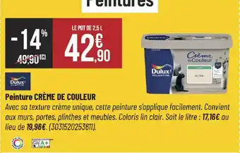 Bricorama DULUX Peinture crème de couleur offre