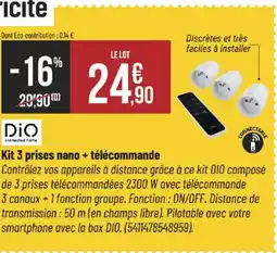 Bricorama Kit 3 prises nano + télécommande offre