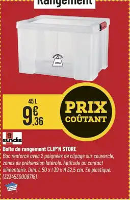 Bricorama SUNDIS Boîte de rangement clip'n store offre