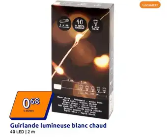 Action Guirlande lumineuse blanc chaud offre