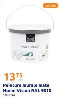 Action Peinture murale mate home vision ral 9010 offre