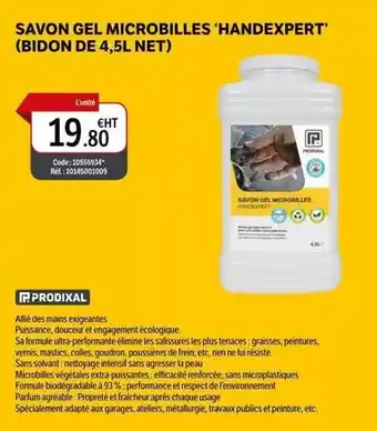 Savon gel microbilles 'handexpert' (bidon de 4,5l net)