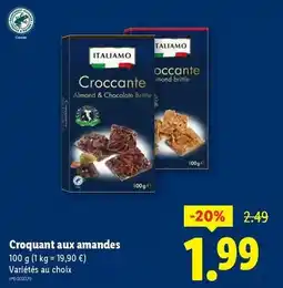 Lidl Italiamo - croquant aux amandes offre
